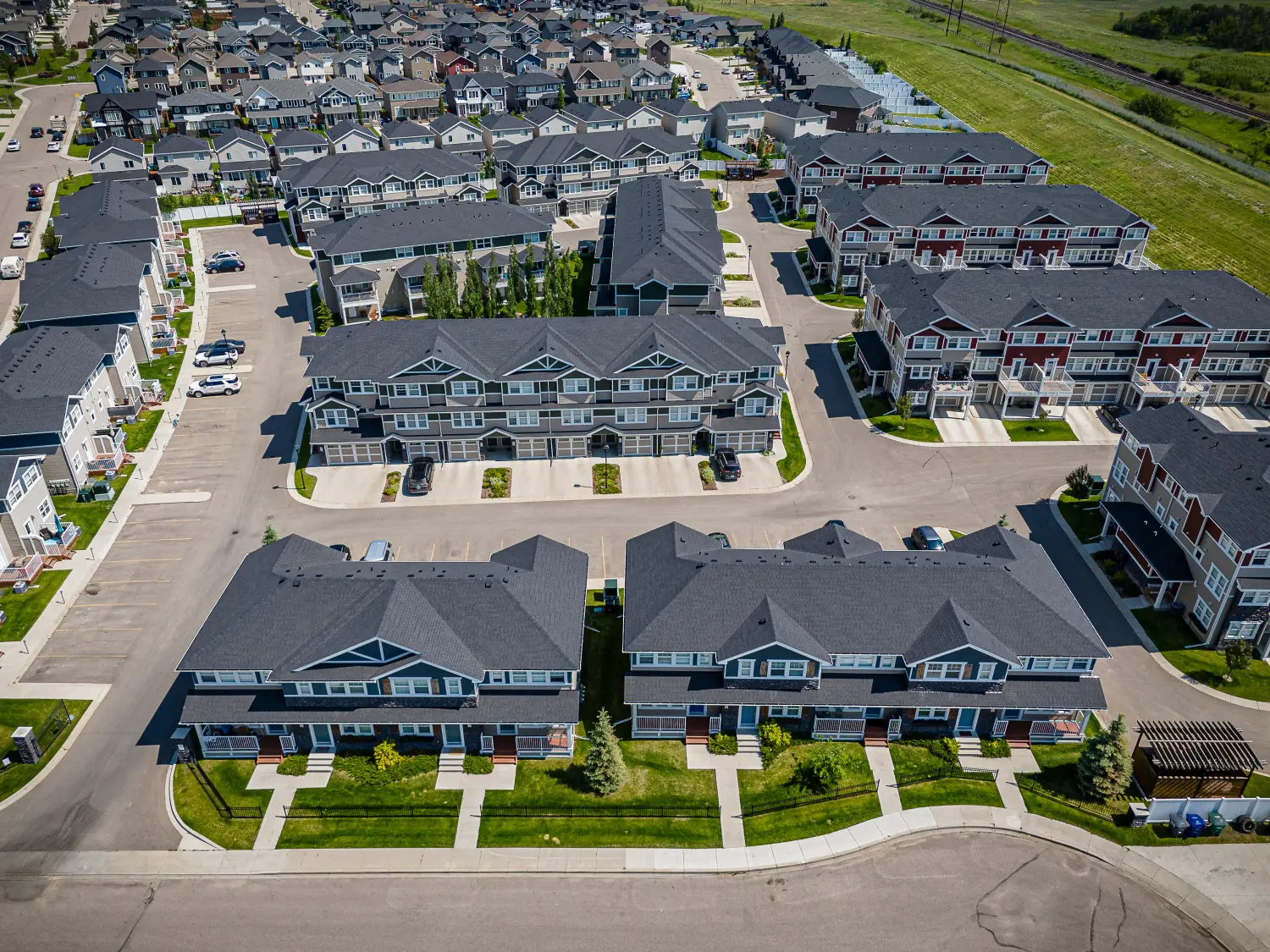 Luftaufnahme einer Drohne von Stonebridge Neighborhood in Saskatoon